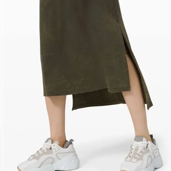 Lululemon All Yours Tank Maxi Dress *Wash Cloudy Wash Dark Olive - Picture 3 of 9